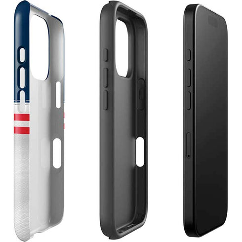 NFL New England Patriots White Striped iPhone 16 Pro Impact Case